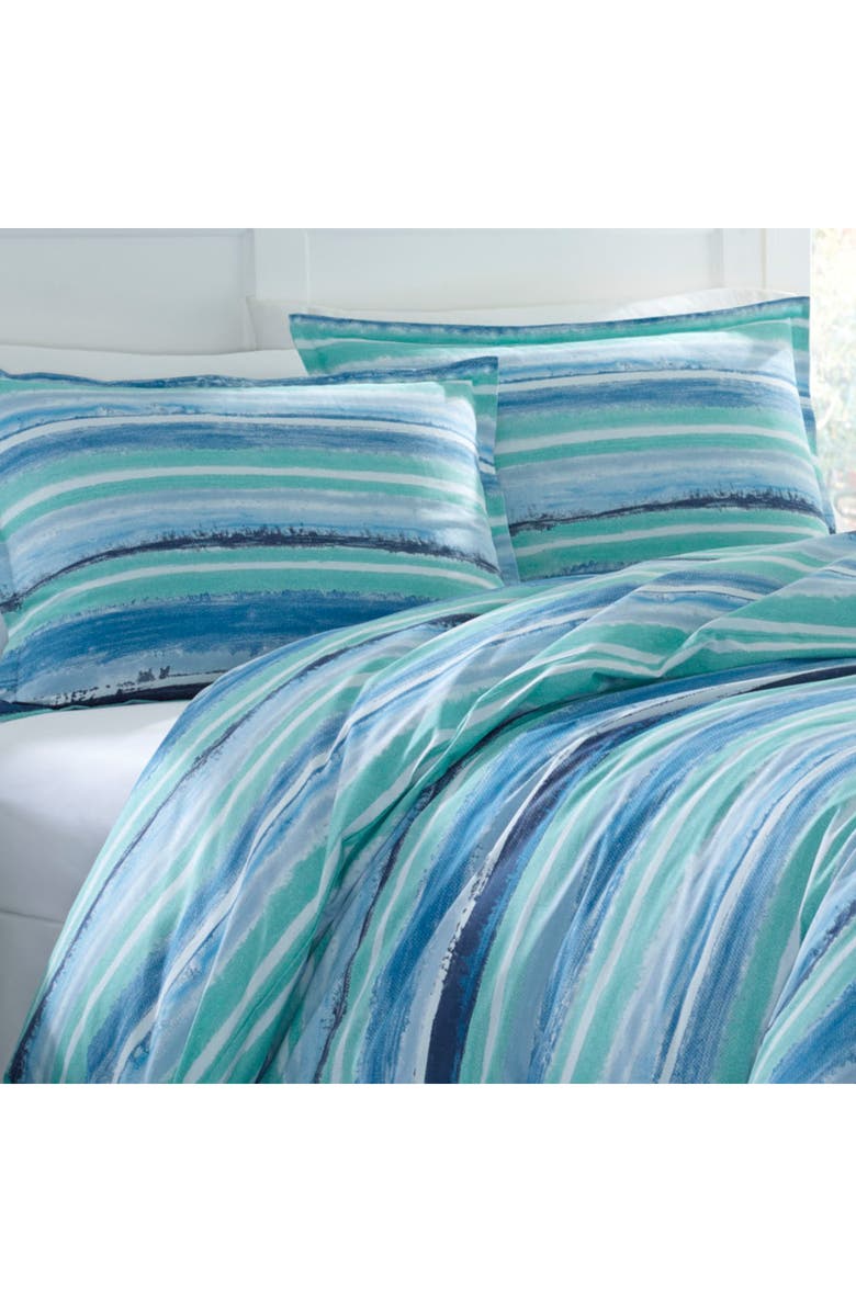 POPPY AND FRITZ Alex Cotton Comforter & Shams Set, Alternate, color, Turquoise/ Aqua