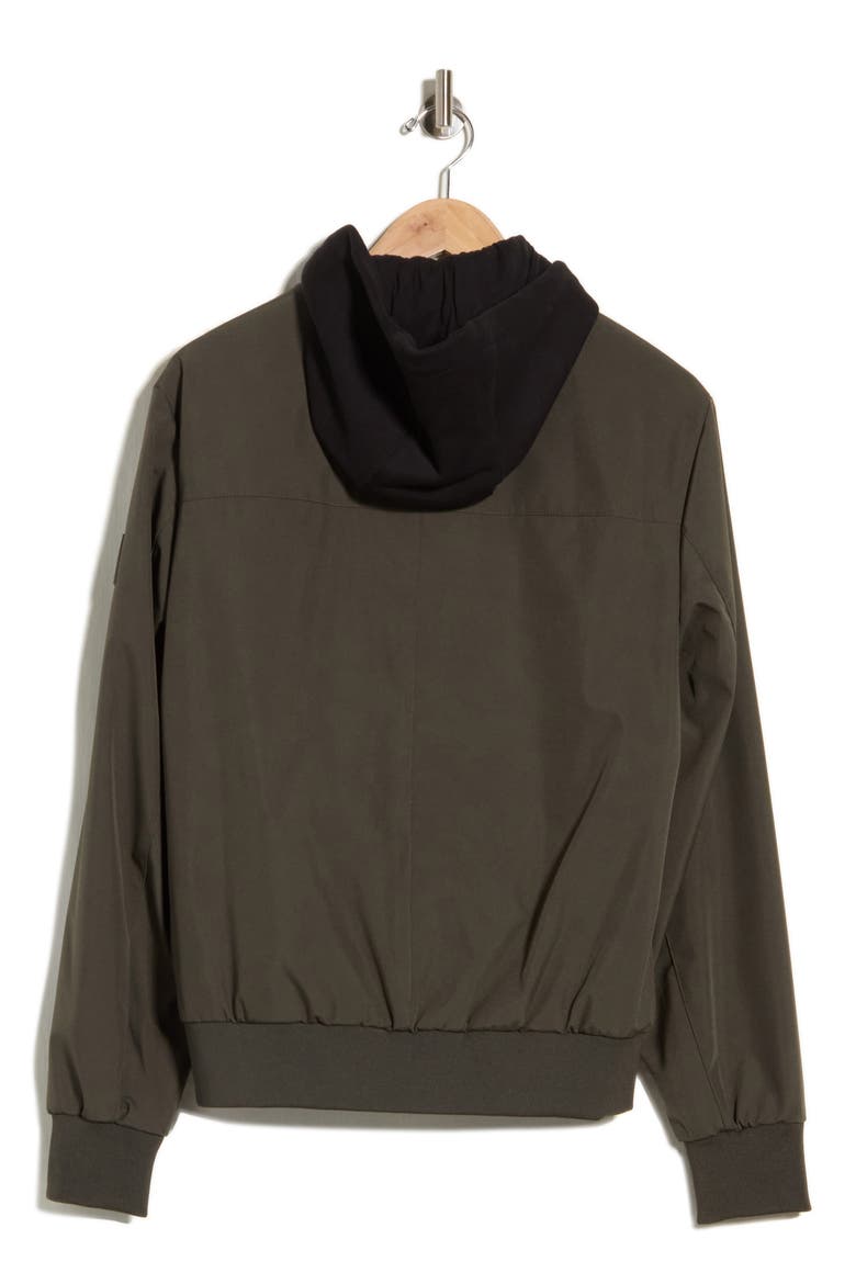 Softshell Knit Bomber Hoodie, Alternate, color, OLIVE