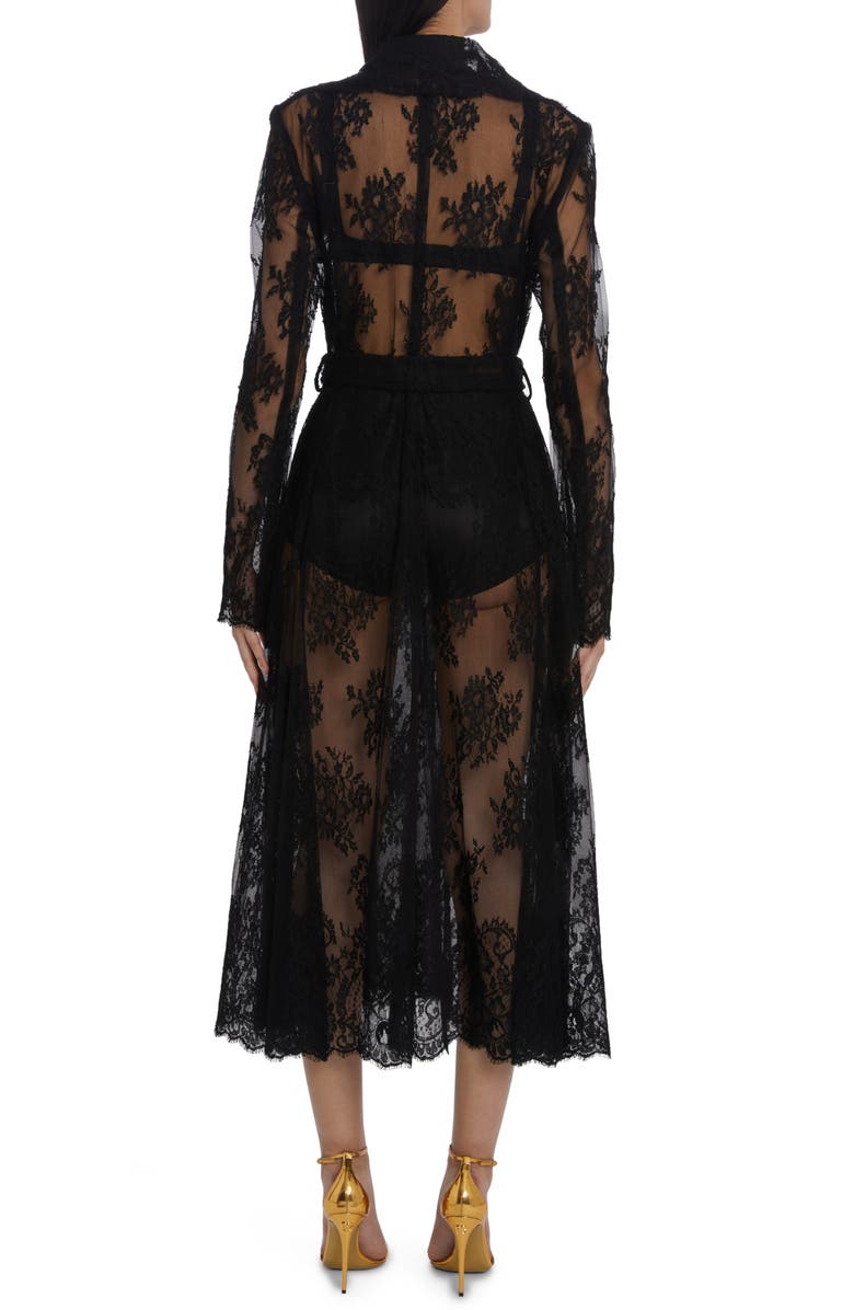 Dolce&Gabbana Sheer Lace Trench Coat, Alternate, color, 
