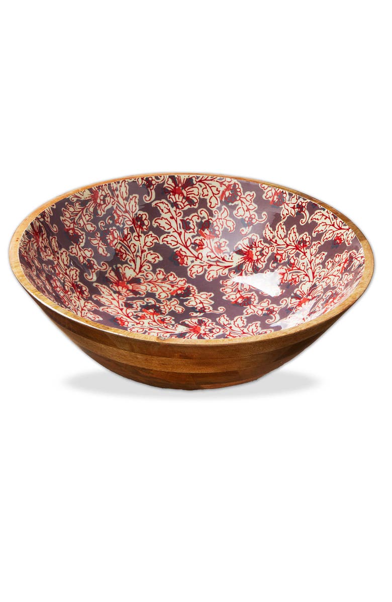 tag Jasmine Wood Enamel Multicolor Serving Bowl Hand Wash Only, Main, color, Multicolored