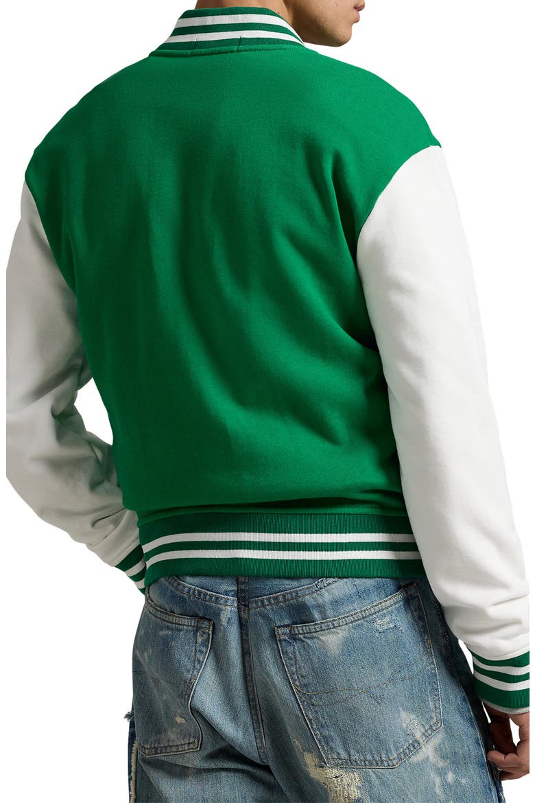 Graphic Fleece Baseball Jacket, Alternate, color, CRUISE GREEN/NEVIS