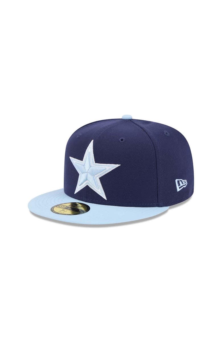New Era Men's New Era Navy/Light Blue Dallas Cowboys Color Pack Two-Tone 59FIFTY Fitted Hat, Main, color, 