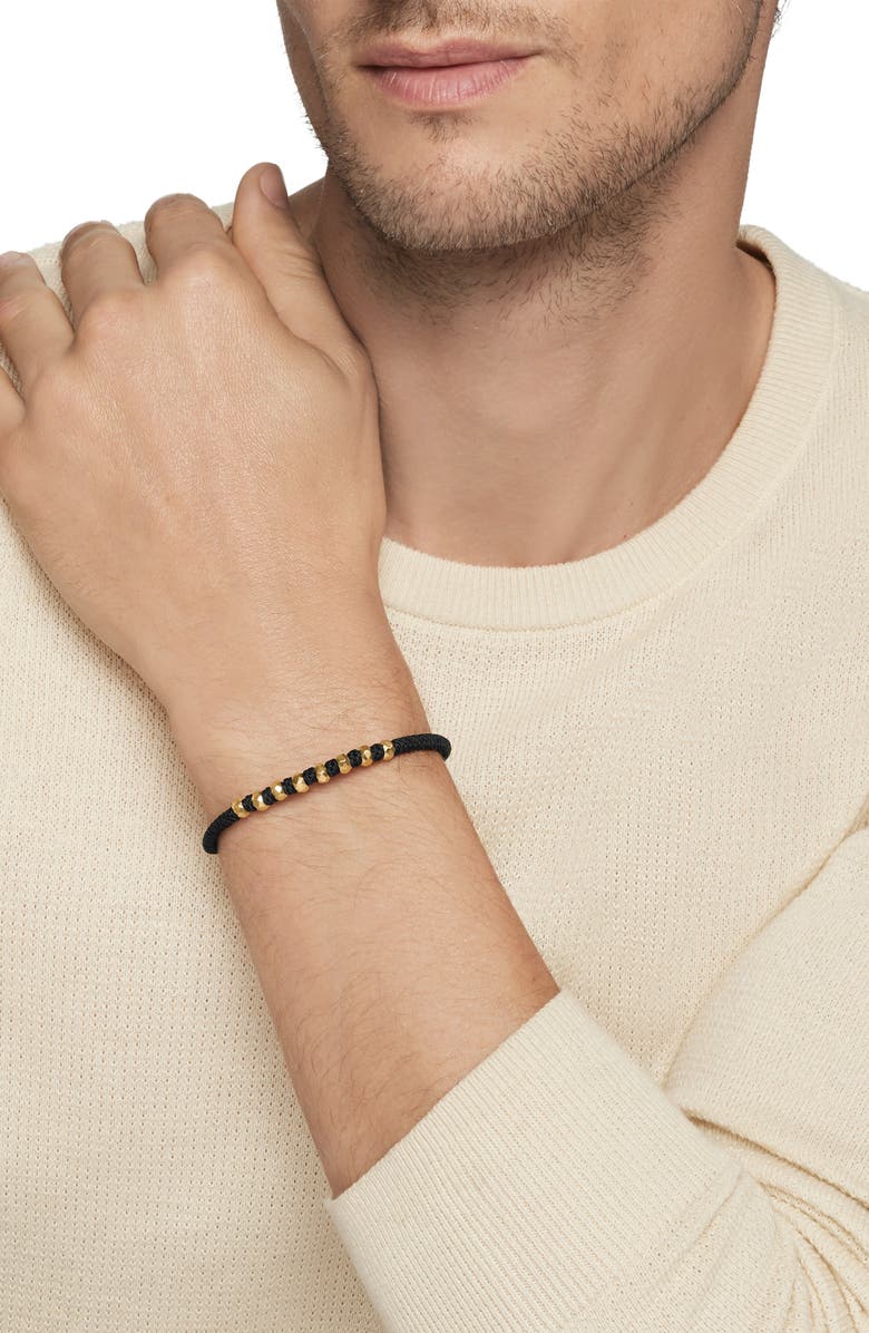 David Yurman DY Fortune Woven Bracelet with Black Onyx in 18K Gold, Alternate, color, 