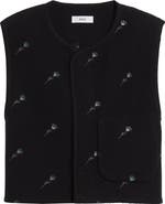 RIER Walker Floral Embroidered Wool Vest