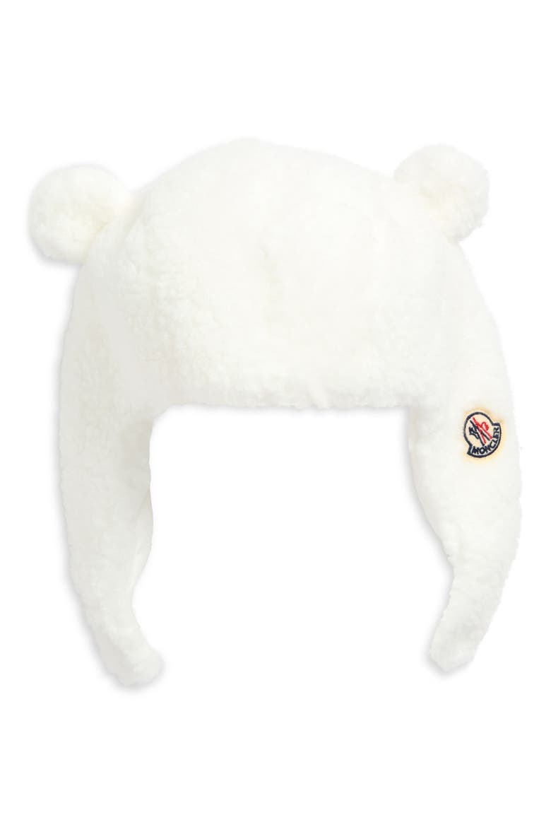 Kids' Ear Appliqué Fleece Teddy Hat, Main, color, WHITE