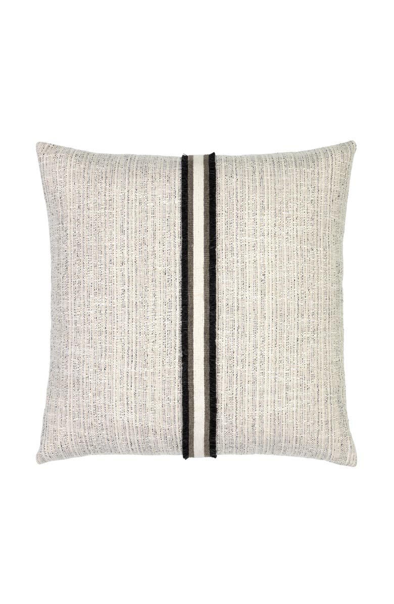 Elaine Smith Entity Linen with Chenille Band Applique Indoor & Outdoor Woven Accent Pillow, Main, color, Linen