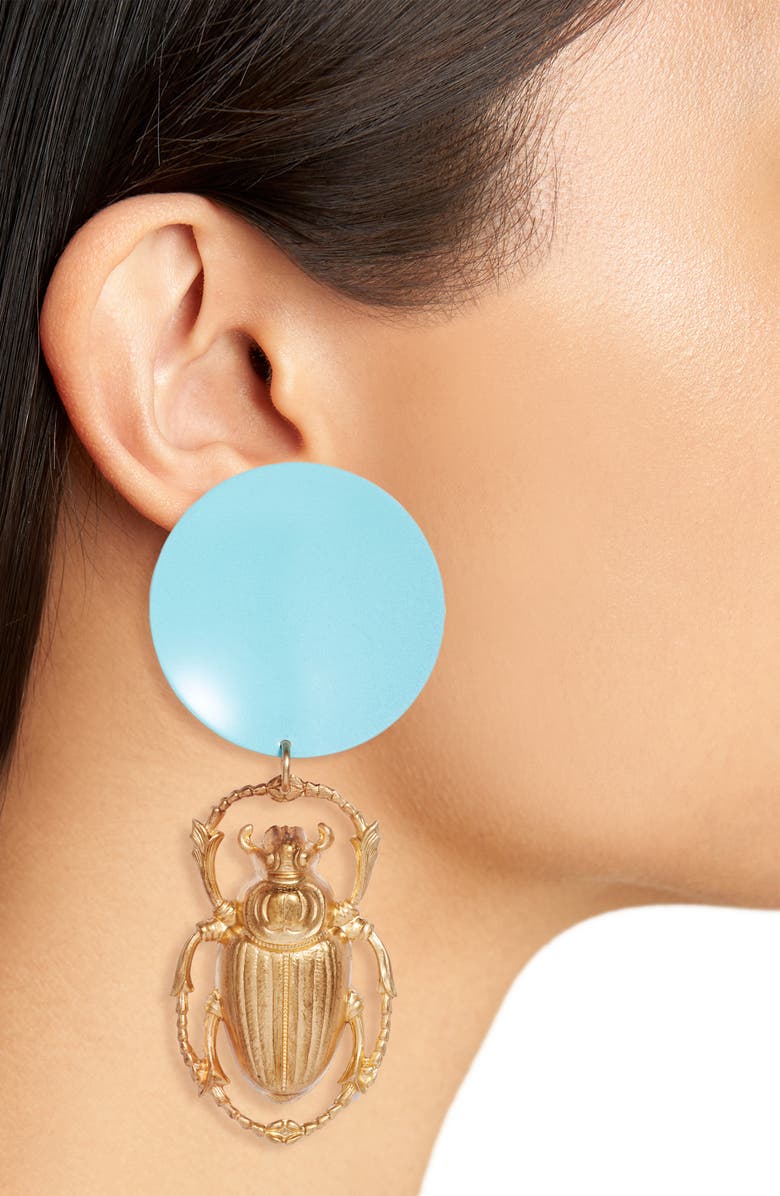 We Dream in Colour Ancient Khepra Drop Earrings, Alternate, color, 