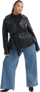 June + Vie High-Low Belted Leather Jacket