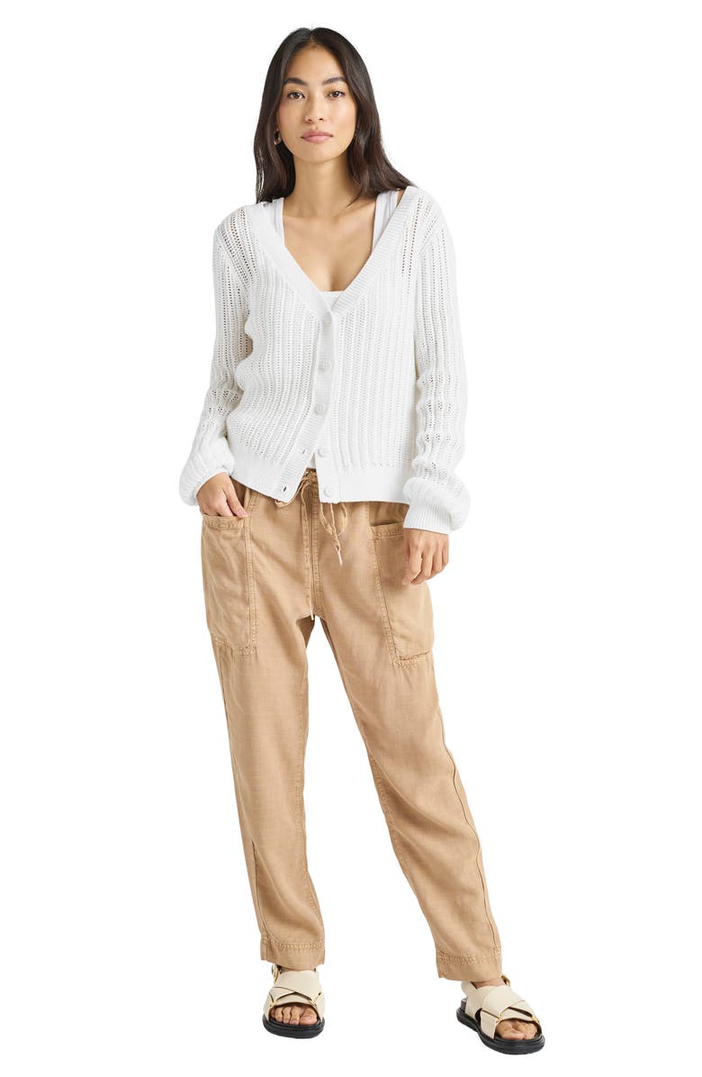Splendid Amalfi Open Stitch Cotton Cardigan, Alternate, color, White