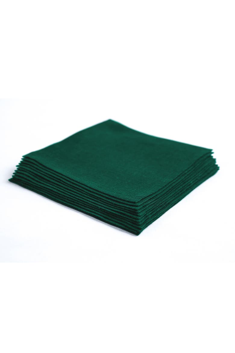 Linen Cocktail Napkins Set of 12, 6 x 6" - Fete, Alternate, color, Rainforest