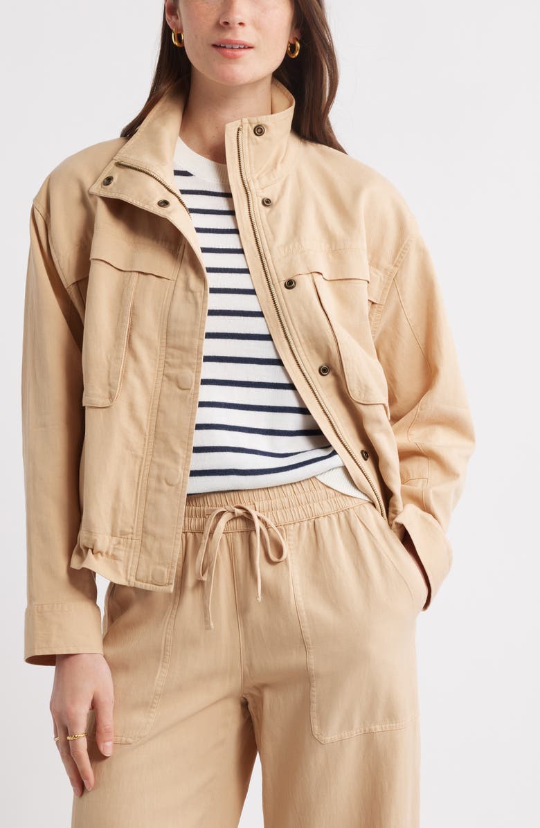 Caslon<sup>®</sup> Utility Jacket, Main, color, Tan Shore
