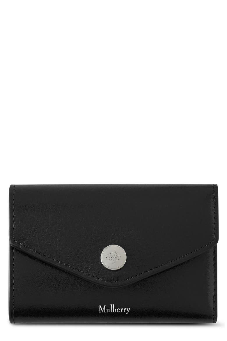 Envelope Bi-Fold Leather Wallet, Main, color, BLACK