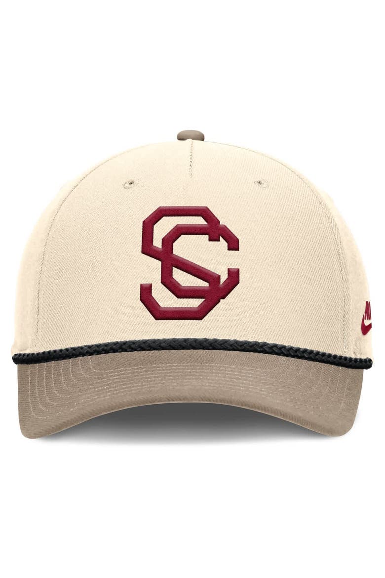 Men's Nike Natural USC Trojans Rise Legacy Throwback Logo Adjustable Hat, Alternate, color, Natural