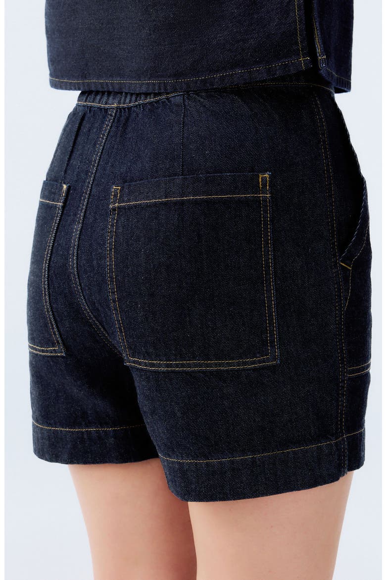 Utility Denim Shorts, Alternate, color, BLUE