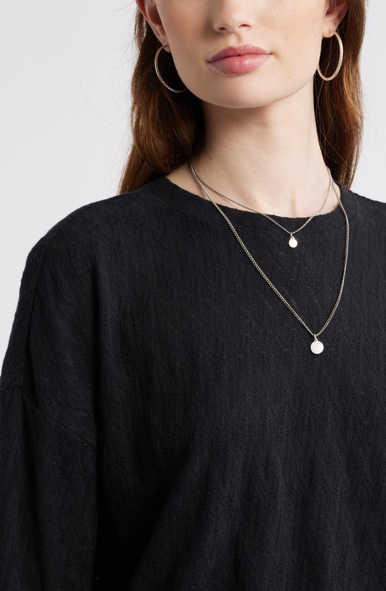 Treasure & Bond Pointelle Cotton Crewneck Knit Top, Alternate, color, Black