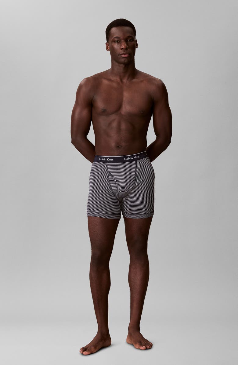 Calvin Klein Classics 3-Pack Cotton Boxer Briefs, Alternate, color, Horizon Pink/ Strp Shoreline