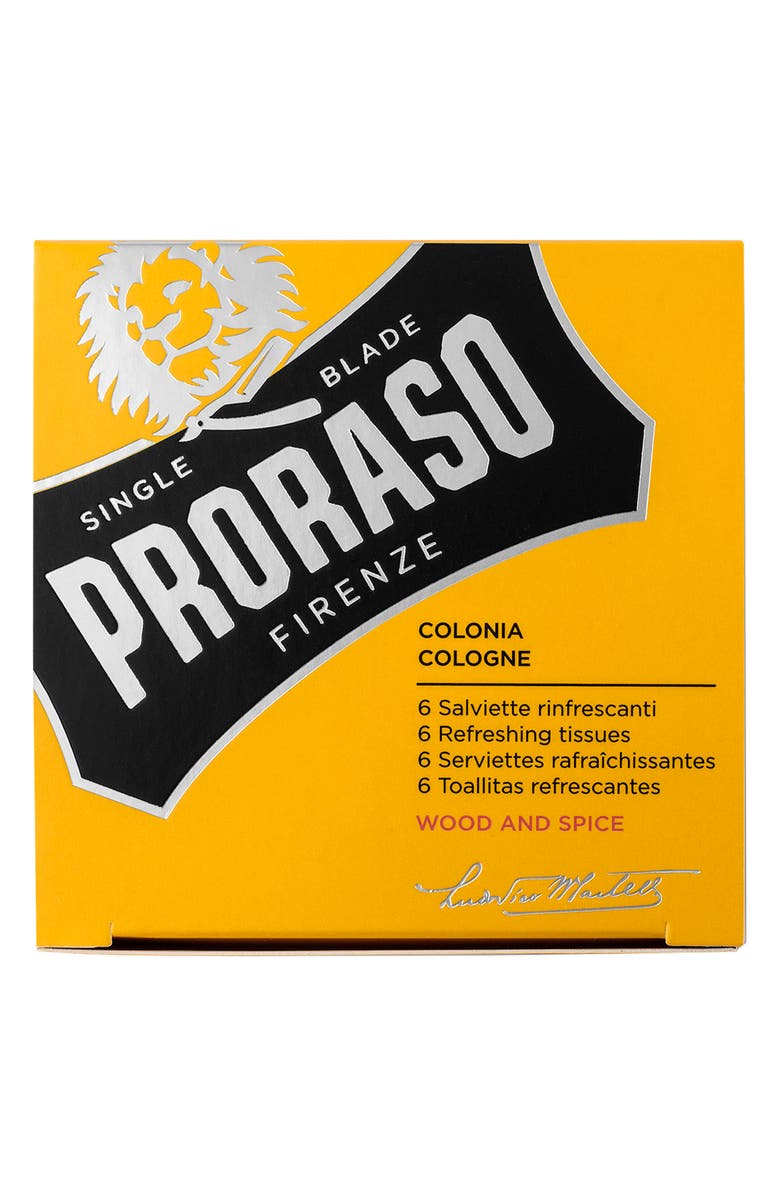 Proraso Men's Grooming Wood and Spice Refreshing Tissues, Alternate, color, 
