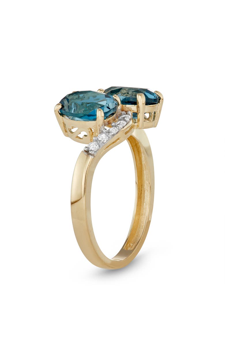 FUZION CREATIONS London Blue Topaz Cocktail Ring, Alternate, color, Gold/ Blue