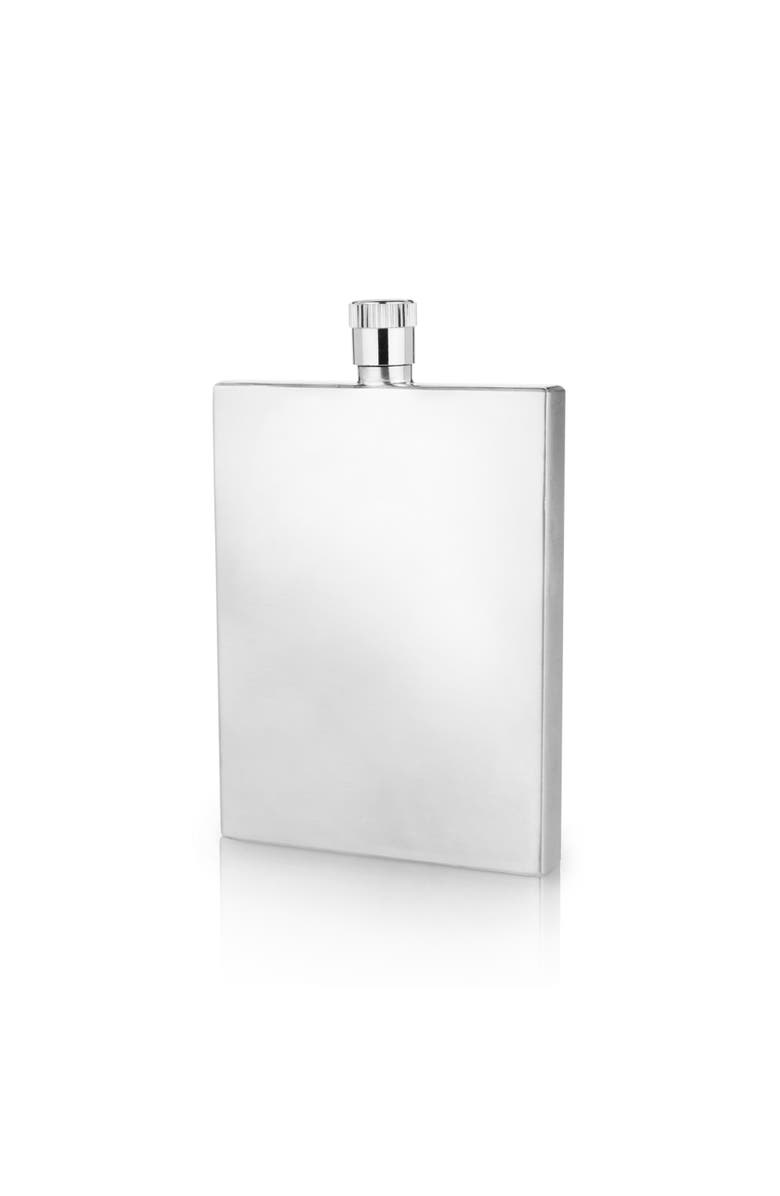 Viski Harrison 2 oz Slim Flask in Stainless Steel, Main, color, Silver