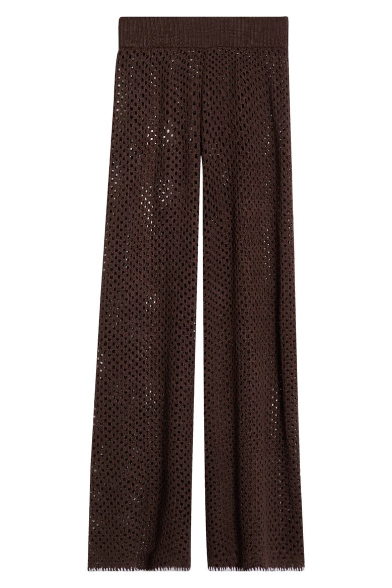 Metallic Open Stitch Cover-Up Pants, Alternate, color, BROWN