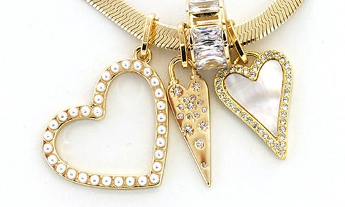 Panacea Hearts Charm Necklace In Gold