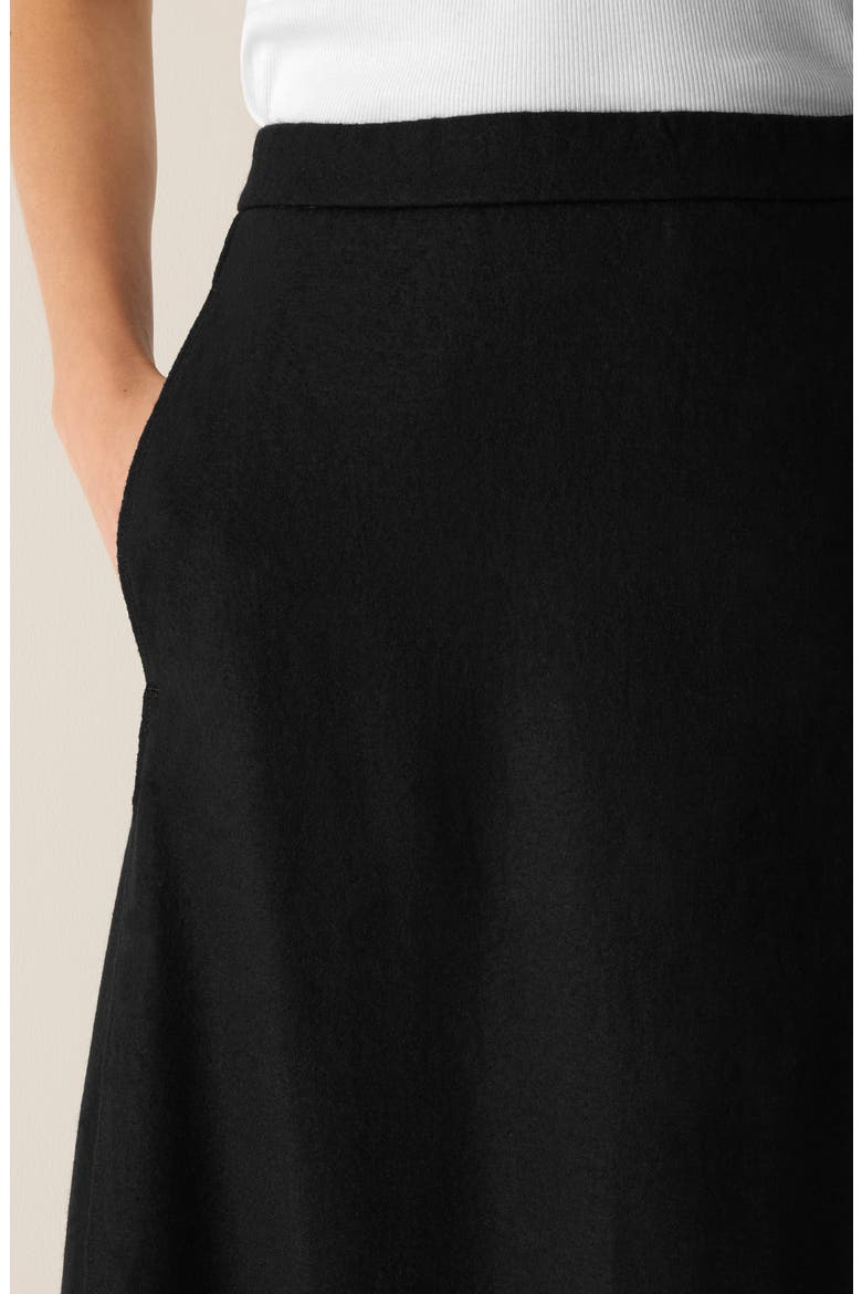 Wool Lantern Skirt, Alternate, color, BLACK