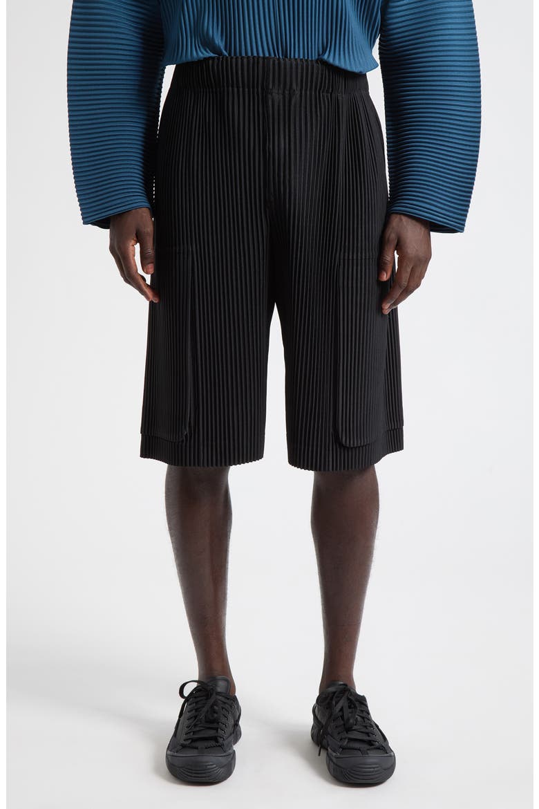 Monthly Colors September Pleated Cargo Shorts, Main, color, BLACK