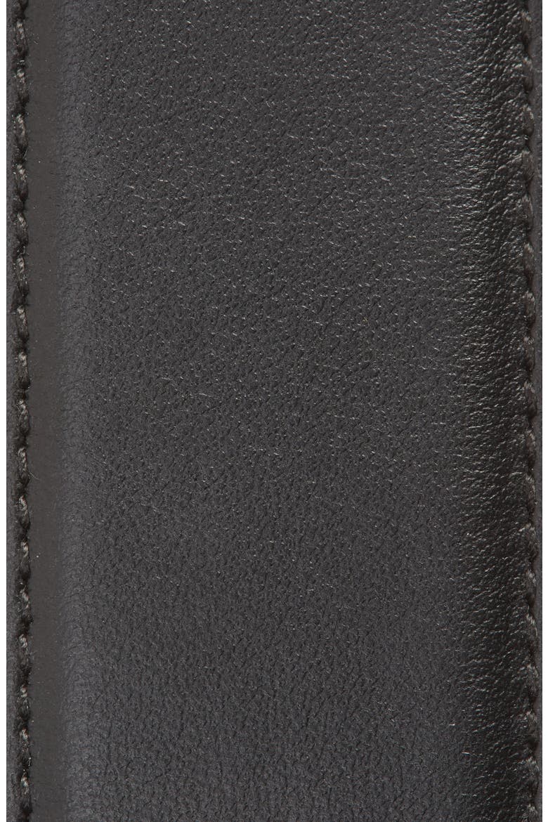 Monogram Buckle Calfskin Leather Belt, Alternate, color, 0PA BLACK