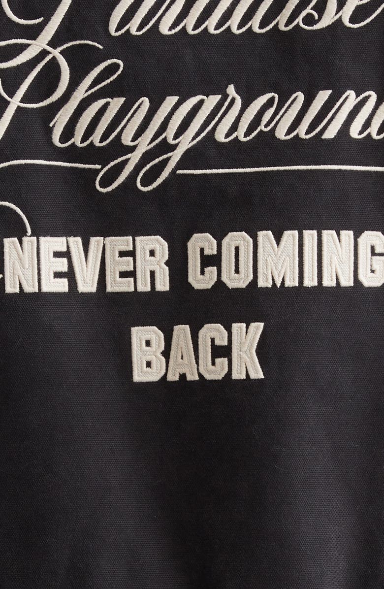 Rhude Washed Cotton Canvas Varsity Jacket, Alternate, color,