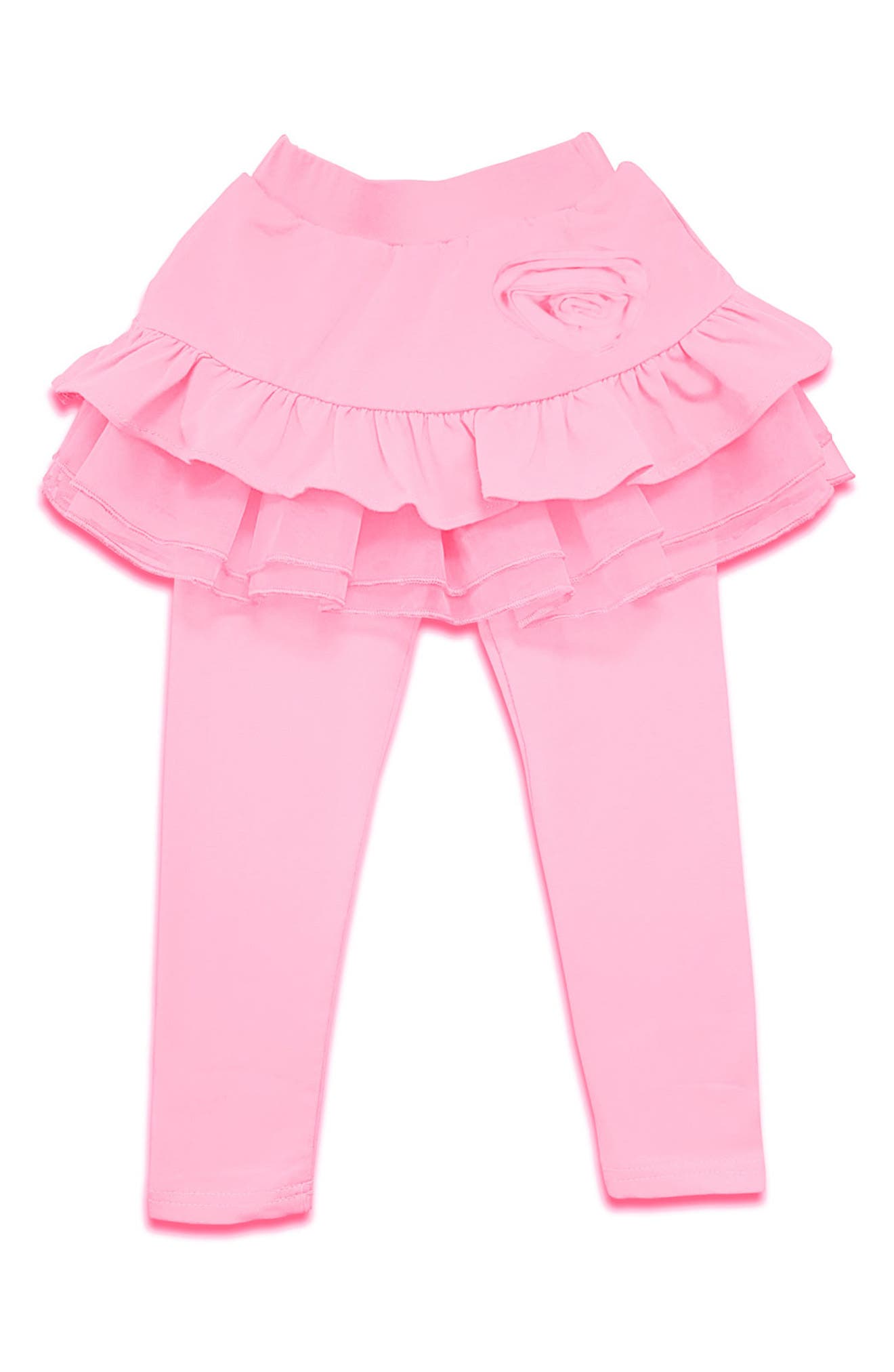 JOE-ELLA Kids' Solid Skirted Stretch Leggings