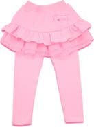 JOE-ELLA Kids' Solid Skirted Stretch Leggings