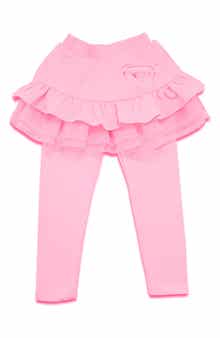 JOE-ELLA Kids' Solid Skirted Stretch Leggings
