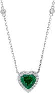 SAVVY CIE JEWELS Cubic Zirconia Heart Halo Pendant Necklace