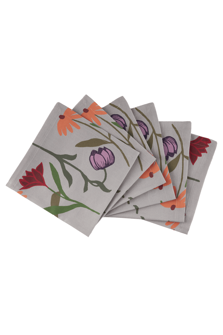 Napkins Picnic on the Meadow - Set of 6, Main, color, White