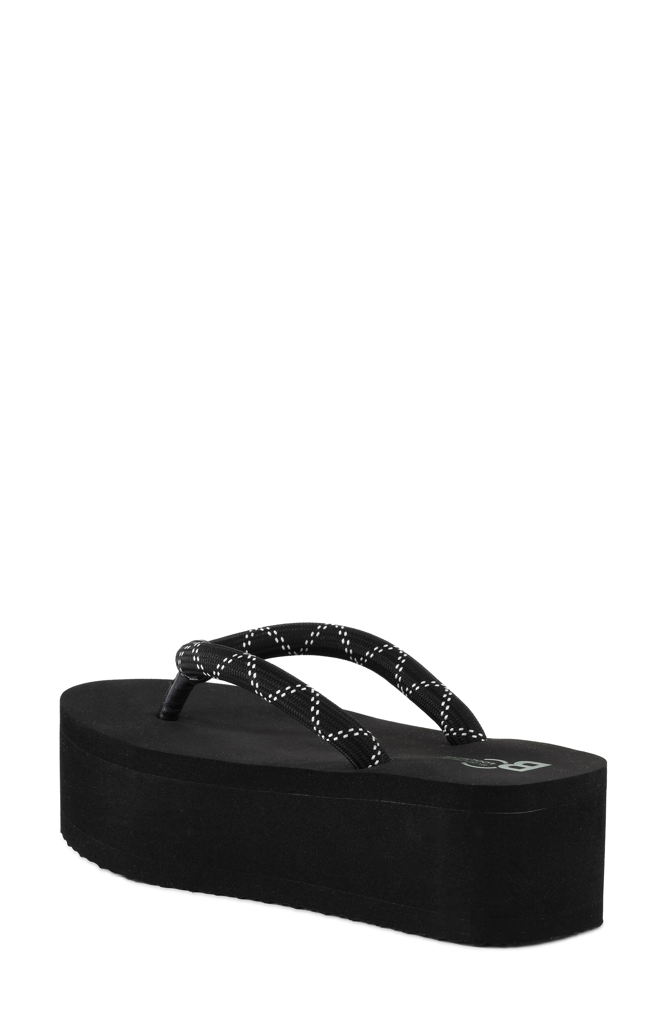 BC Footwear A Pretty Penny Platform Sandal, Alternate, color, Black/ White Rope