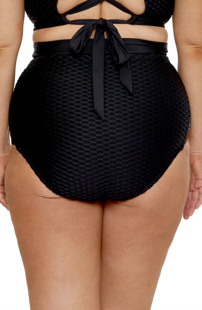 Becca Etc. Castaway High Waist Bikini Bottoms, Alternate, color, Black