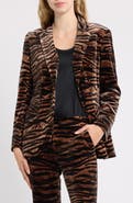 Anne Klein Animal Print One-Button Blazer