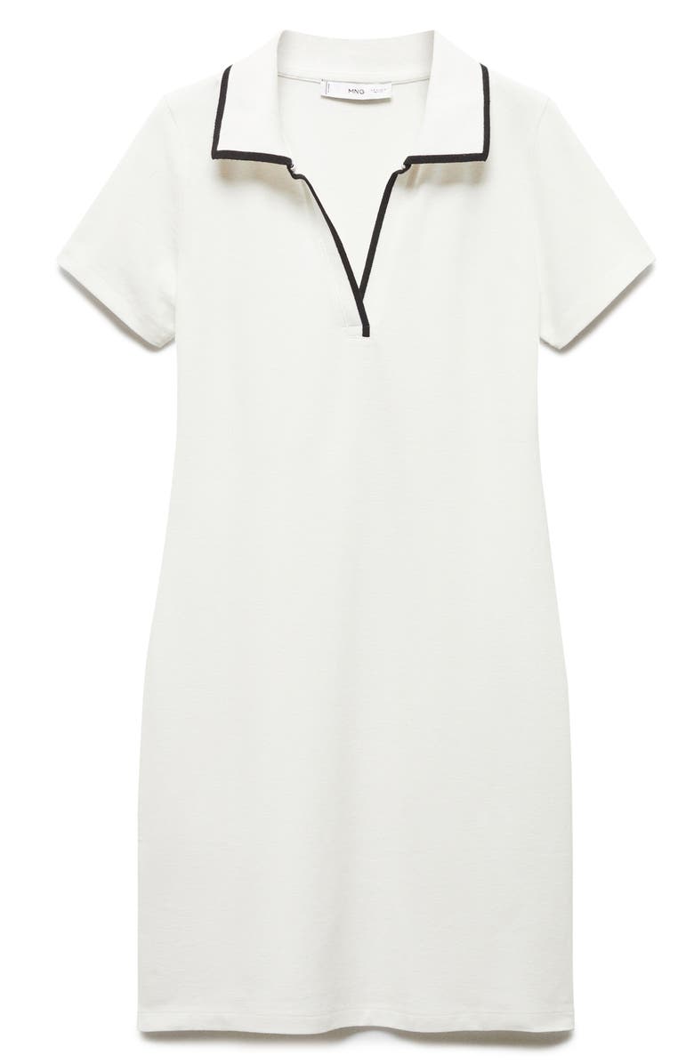 MANGO Contrast Trim Polo Dress, Alternate, color, 