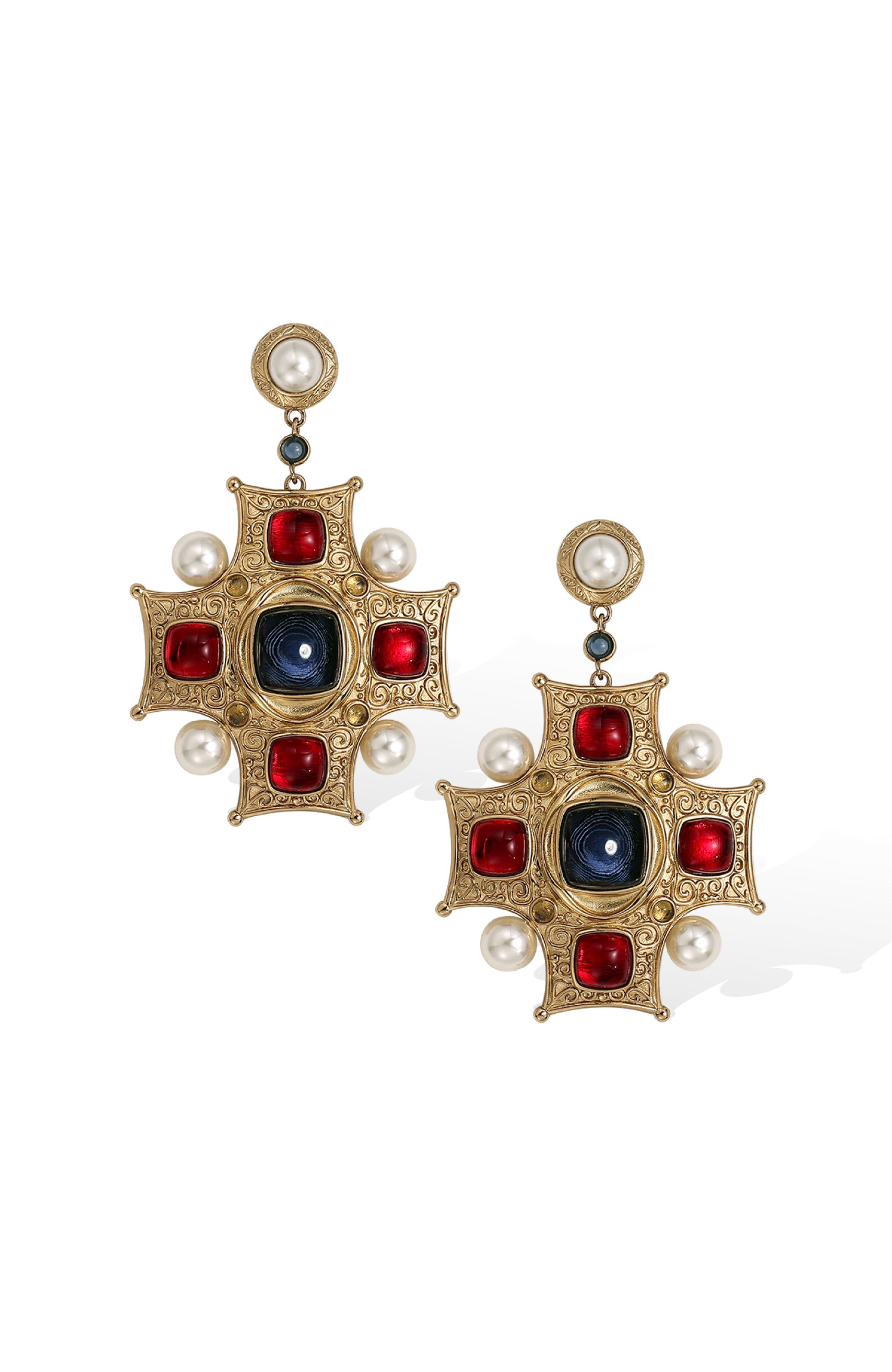 selected Gold & Red & Blue & White