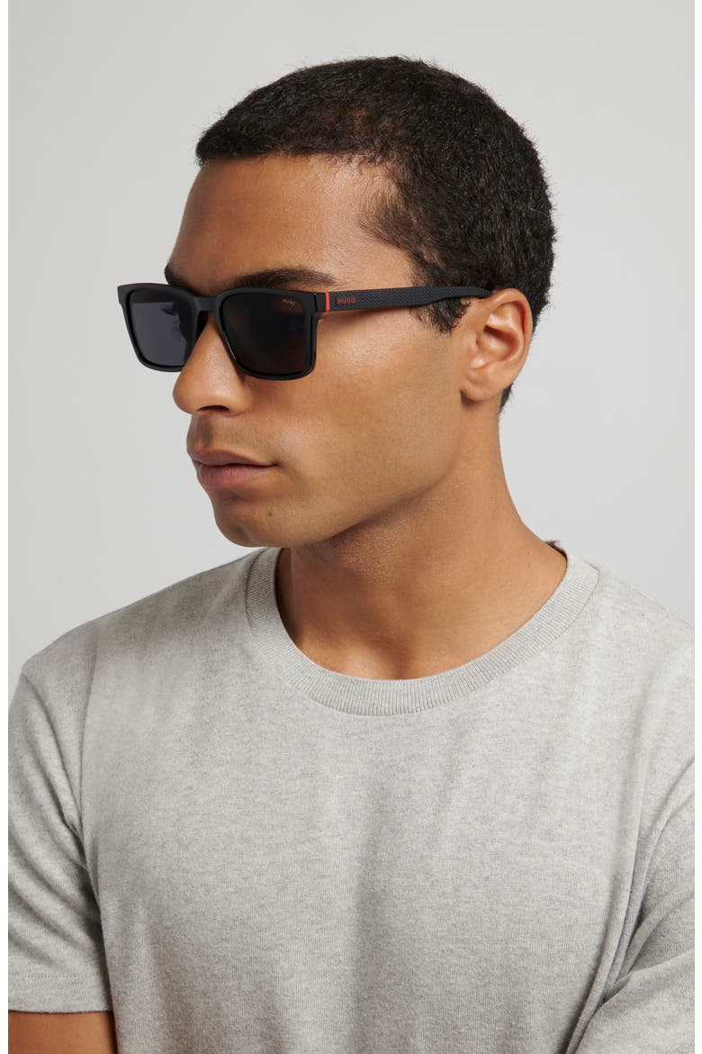 55mm Rectangular Sunglasses, Alternate, color, BLACK/ GREY