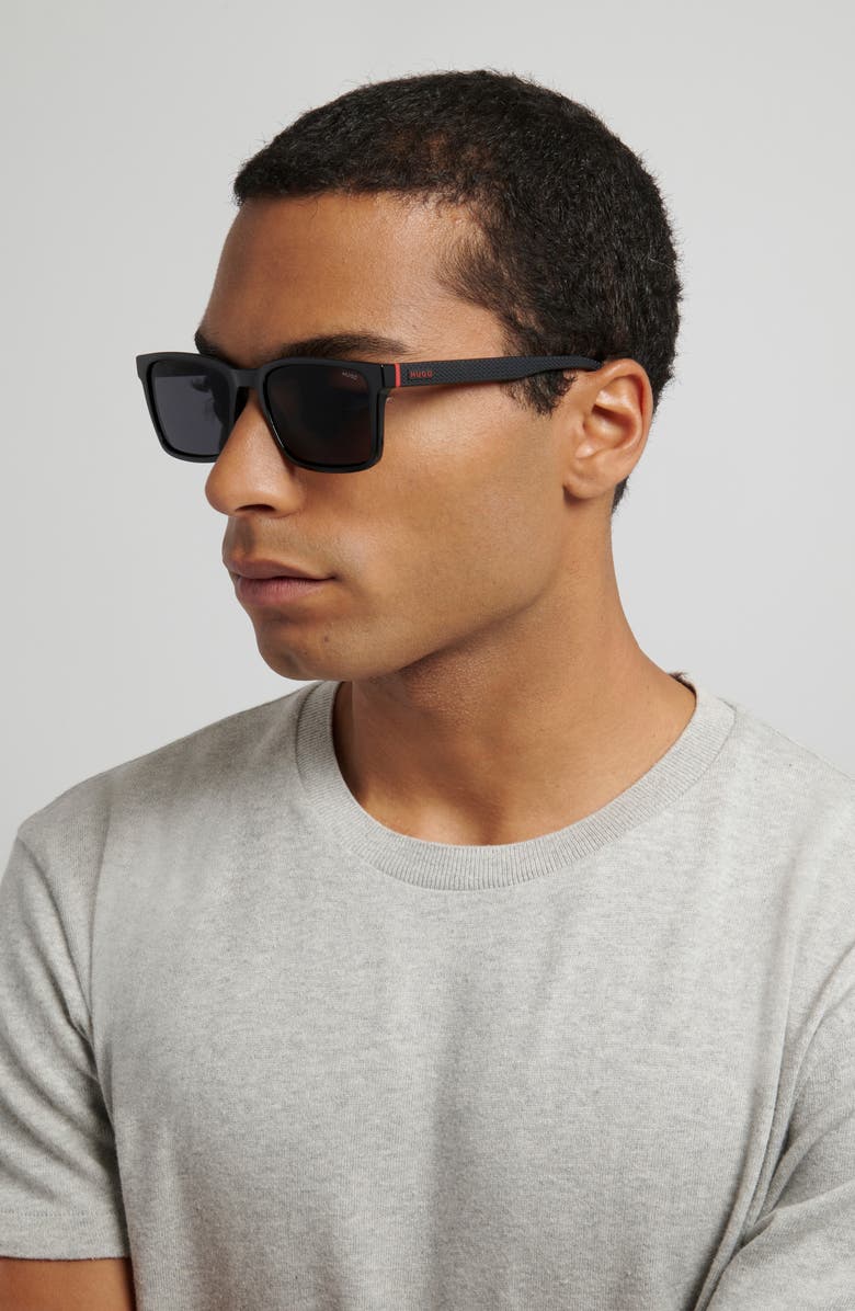 HUGO 55mm Rectangular Sunglasses, Alternate, color, 