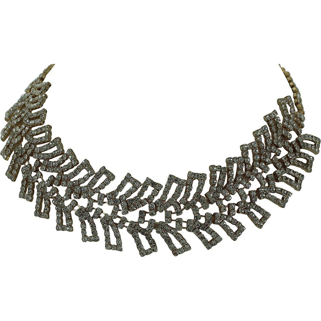 Olivia Welles Galia Multi-stone Collar Necklace In Gold-clear