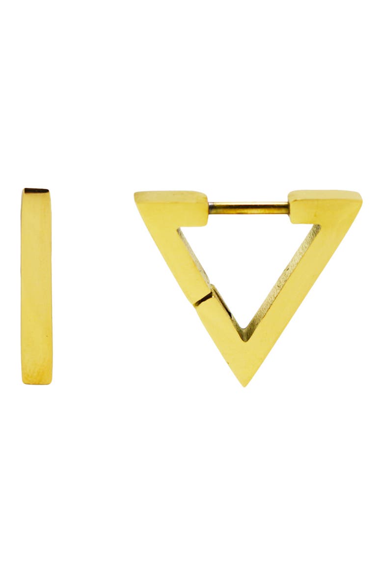 Triangle Hoop Earrings, Main, color, GOLD