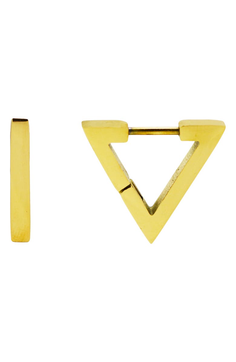 REBL Triangle Hoop Earrings, Main, color, Gold