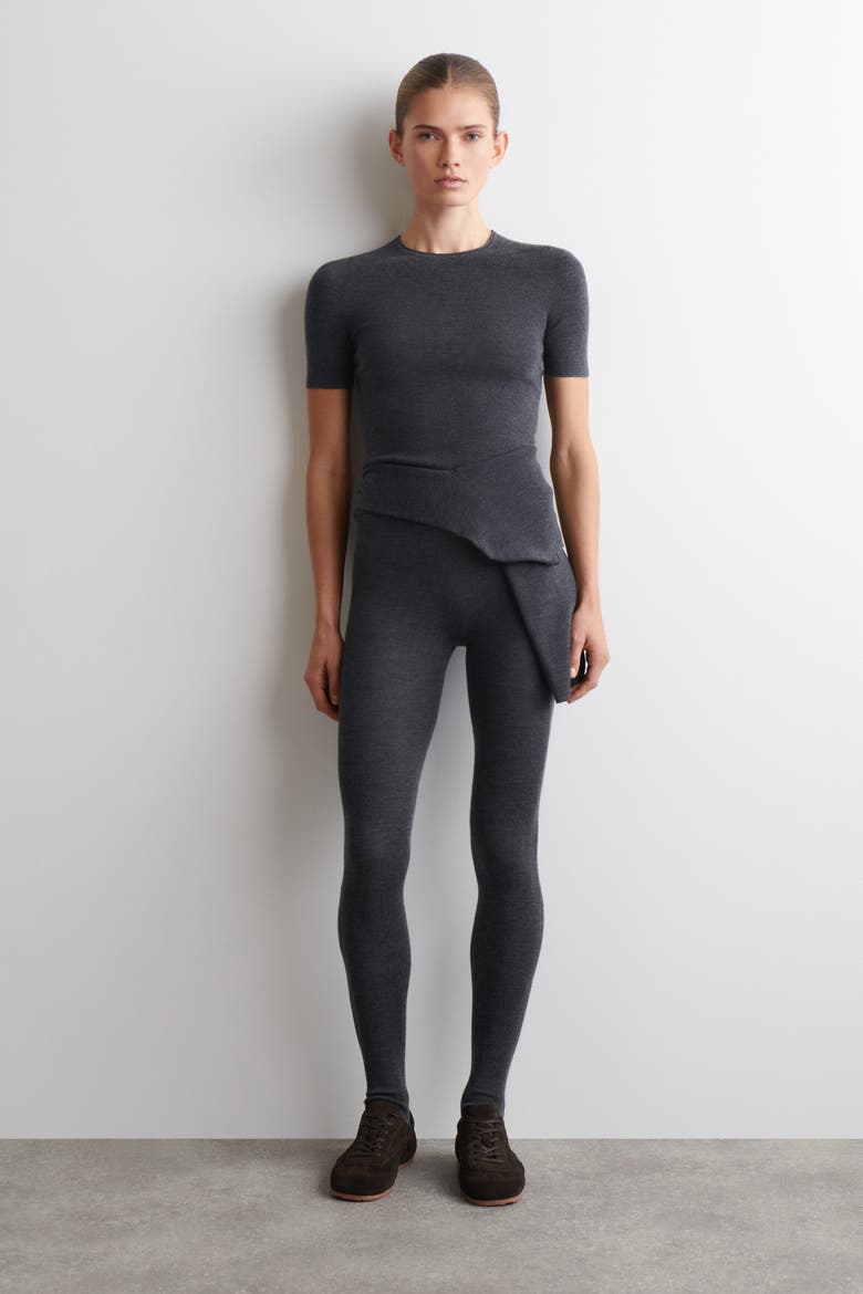 Seamless Merino Wool T-Shirt, Alternate, color, CHARCOAL MÉLANGE