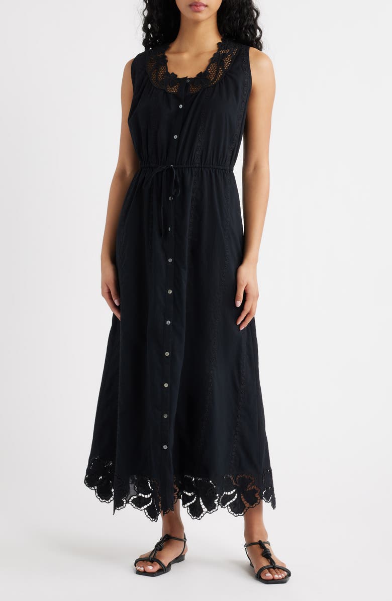Rails Lorina Cotton Maxi Dress, Main, color, Black