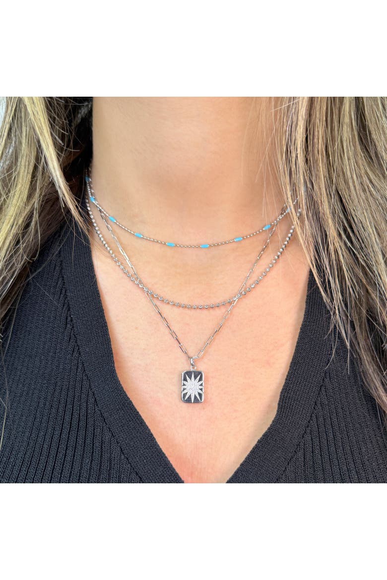 Moon Bead Chain Necklace, Alternate, color, Sterling Silver
