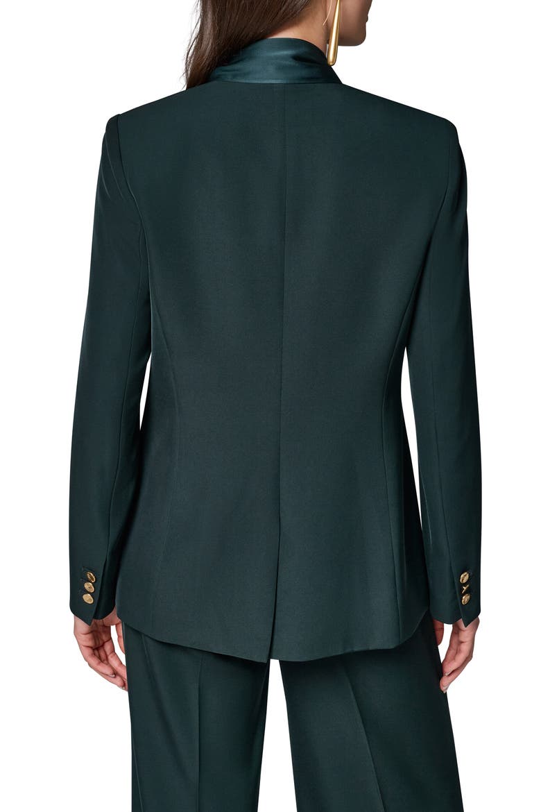 Drape Neck Fitted Blazer, Alternate, color, BLK FOREST