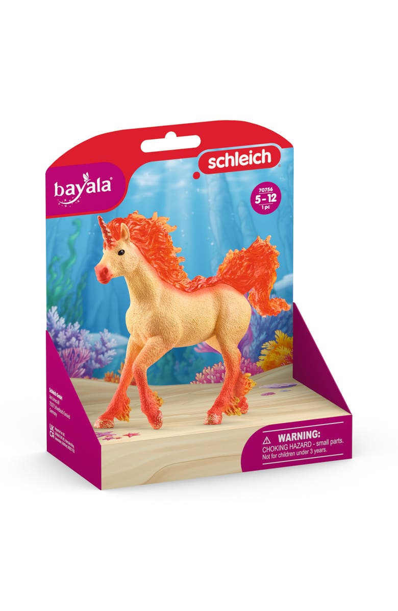 Schleich Bayala Elementa Fire Unicorn Stallion, Collectible Figurine, Kids, Alternate, color, Multicolored