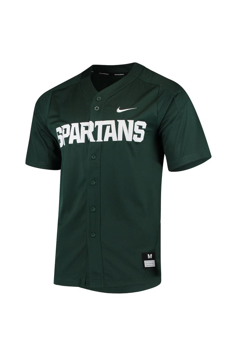Men's Nike Green Michigan State Spartans Vapor Untouchable Elite Full-Button Replica Baseball Jersey, Alternate, color, Green